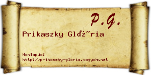 Prikaszky Glória névjegykártya